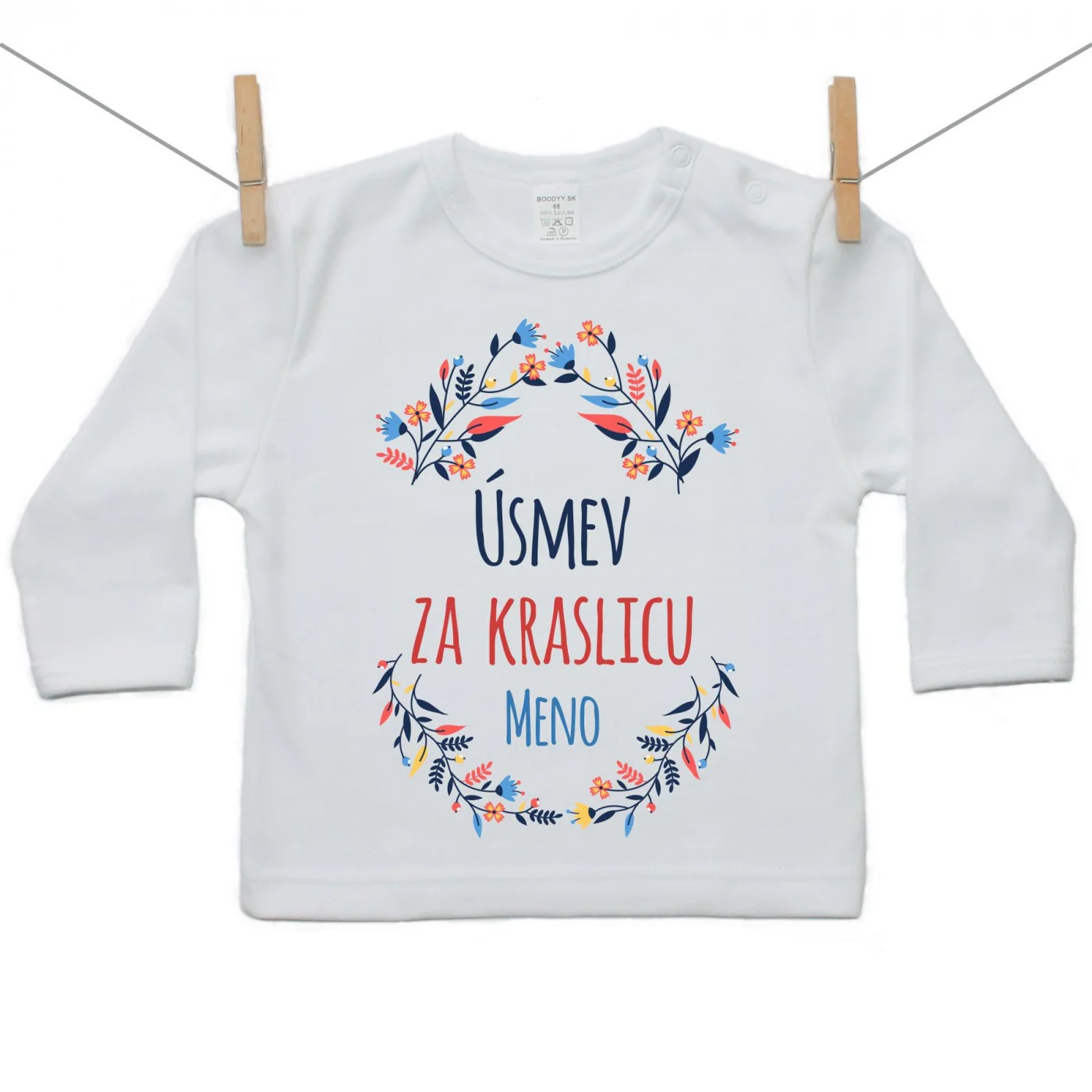 Boodyy Tričko s dlhým rukávom Úsmev za kraslicu