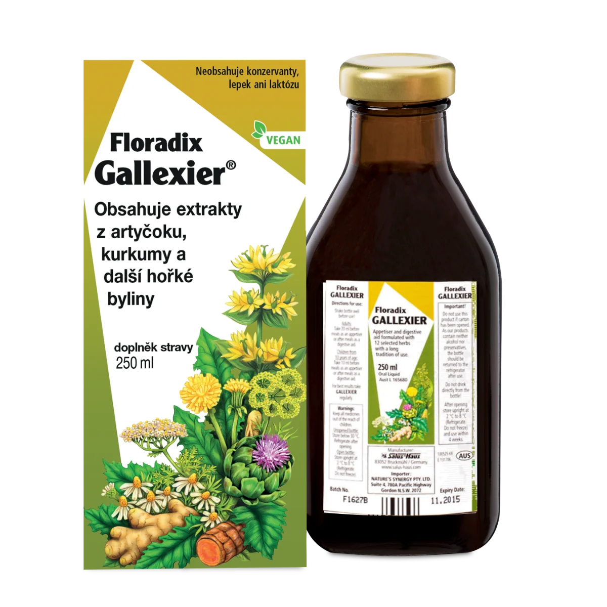 SALUS Floradix Gallexier 1×250 ml, tekutá forma