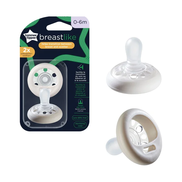 Tommee Tippee Cumlík Breast-like 0-6m, 2 ks 1×2 ks, cumlík