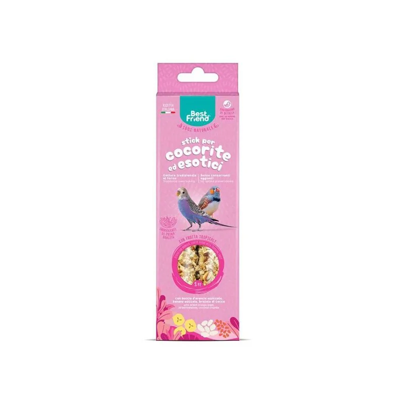 Prírodné tyčinky pre andulky a exoty 85 g, tropické ovocie