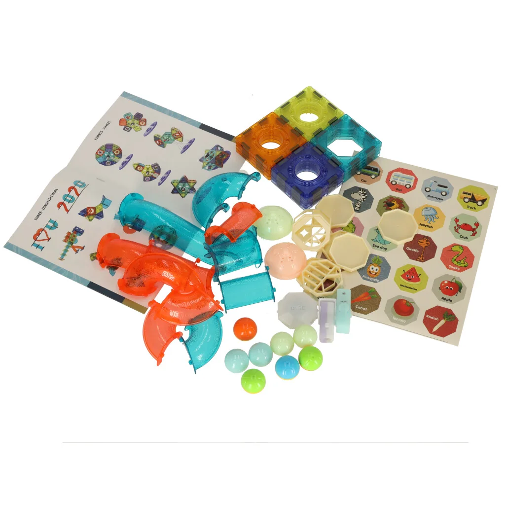 Hračka Guľôčková dráha kaskáda magnetická 49ks LIGHT MAGNETIC BLOCKS 2300 