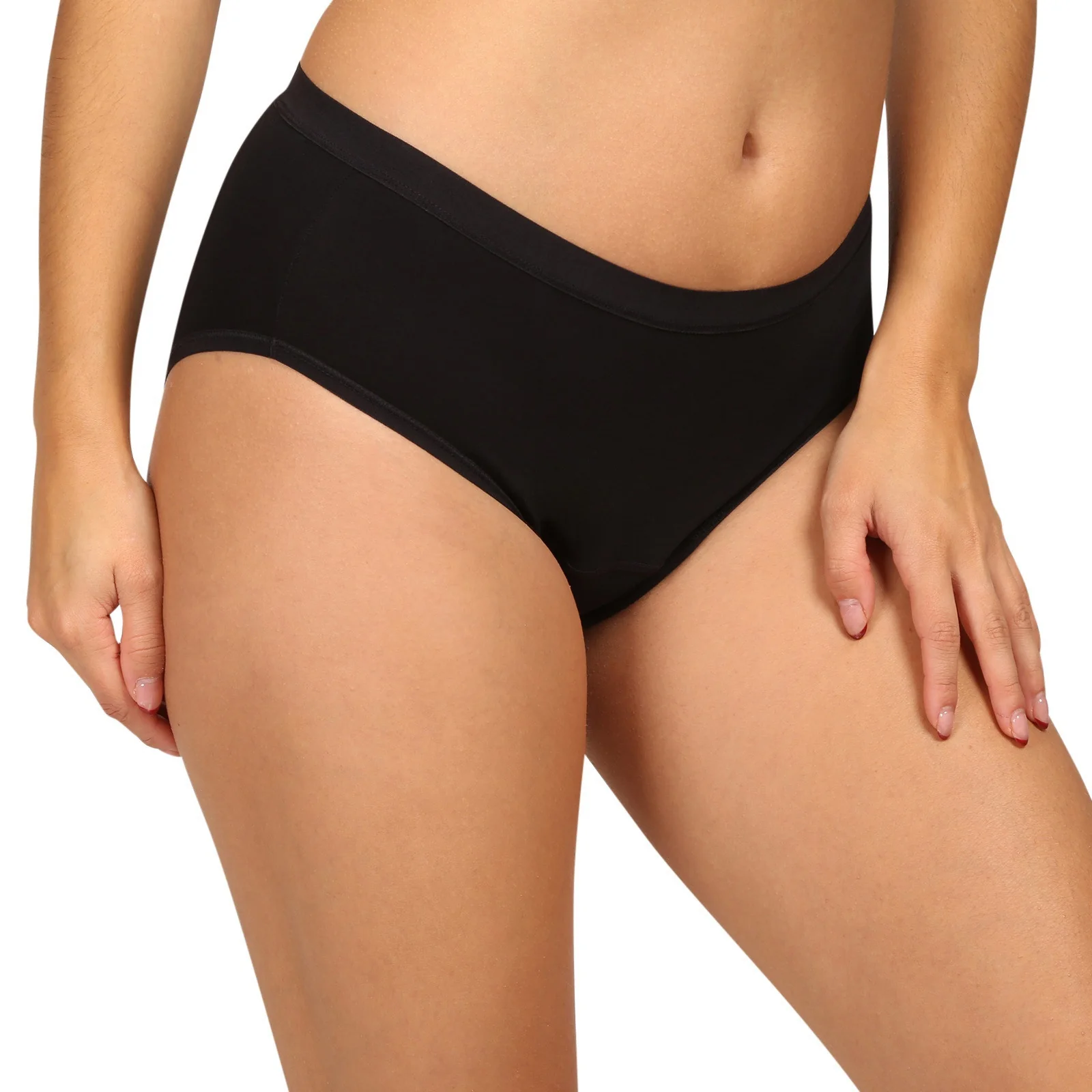 Menštruačné nohavičky čierne Cotton Midi Brief (LLUWCPMI) L