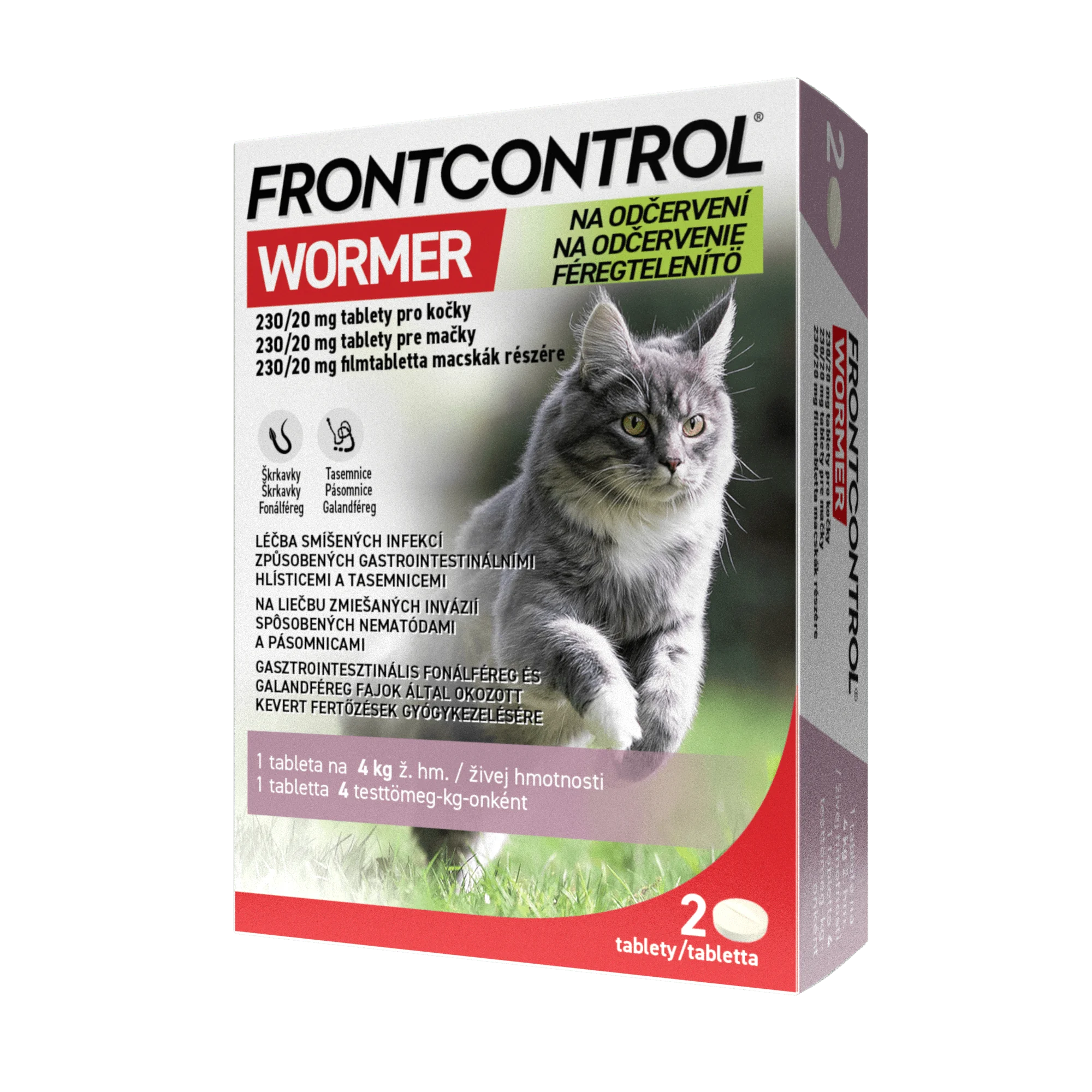 Frontcontrol® Wormer 230/20mg tablety pre mačky 2 tbl