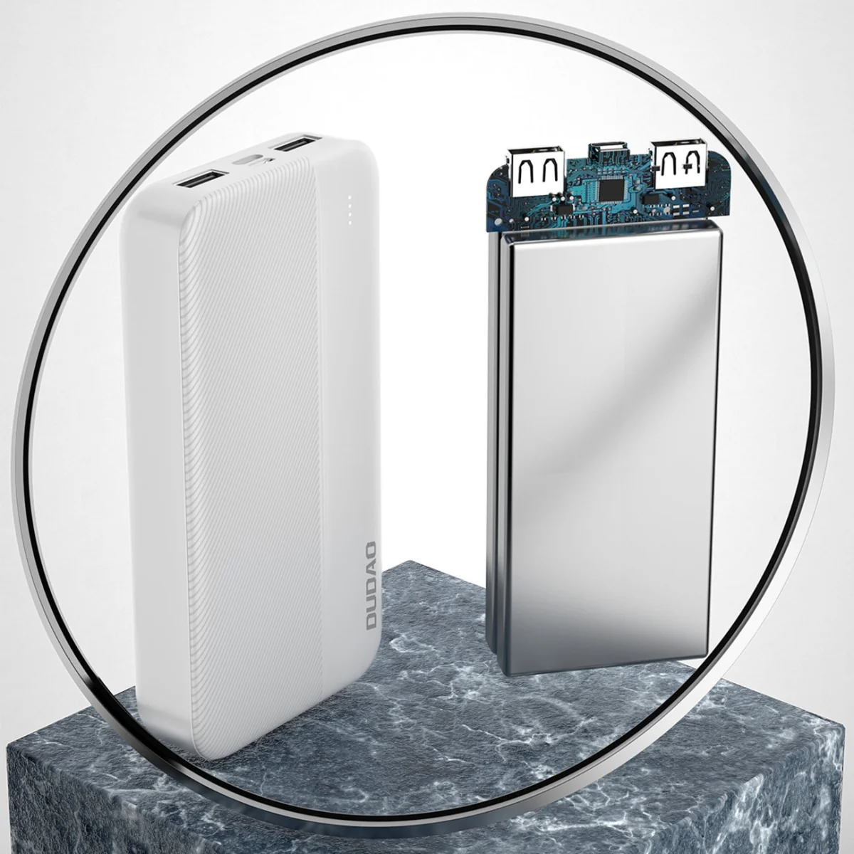 Dudao K4S+ Power Bank 20000mAh 2x USB 10W, biely