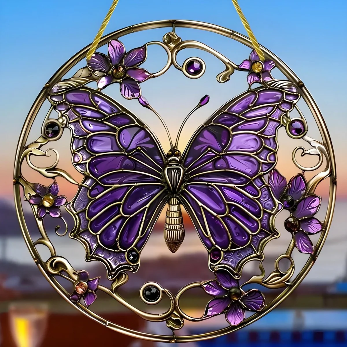 Lapač slnka s motívom motýľa XL-30cm x 30cm