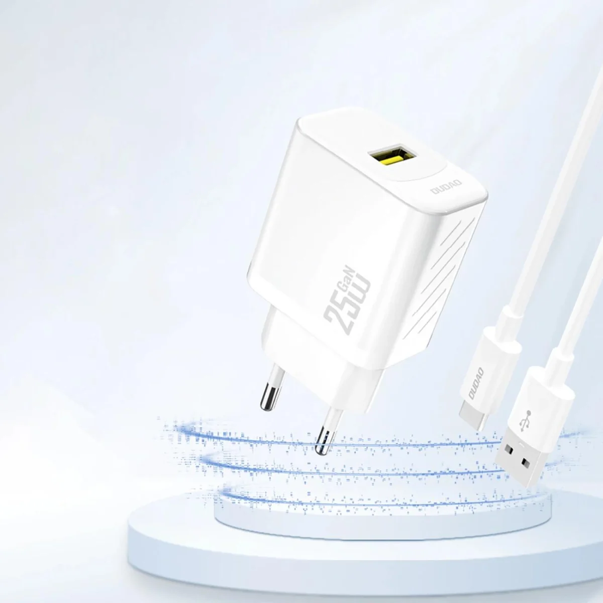 Dudao A27S GaN sieťová nabíjačka USB 25W, biela