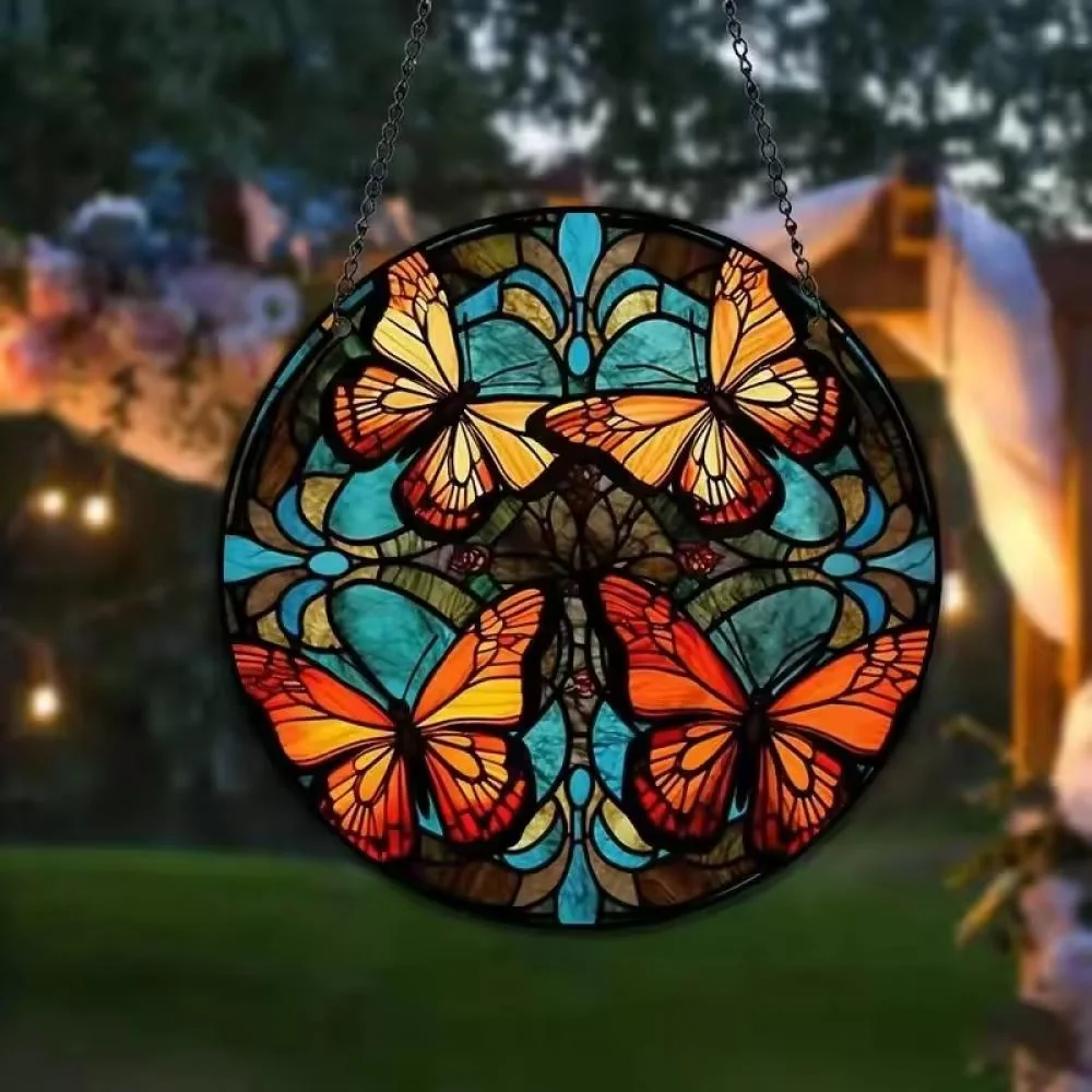 Očarujúci lapač slnka s motívom motýľov XL-30cm x 30cm