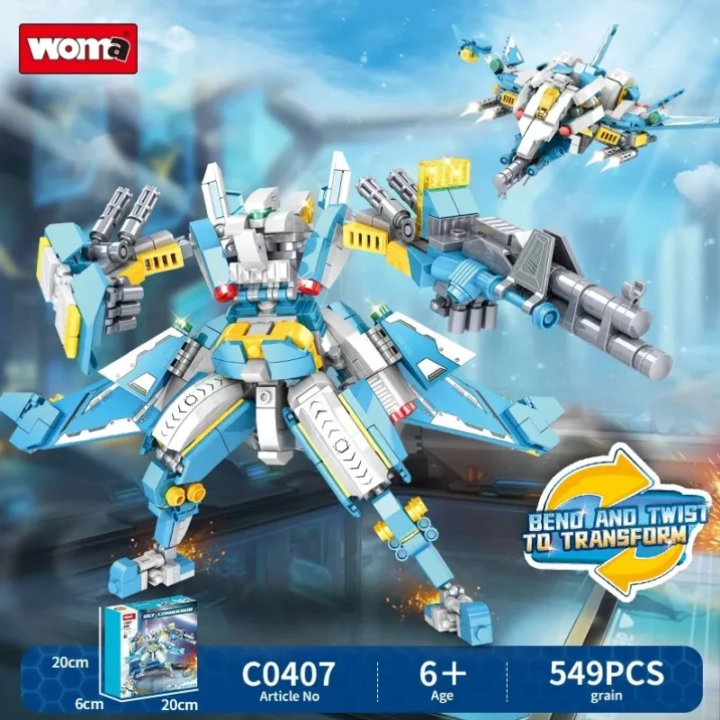Stavebnica WOMA-Robot 2v1 549 dielov, modrá farba