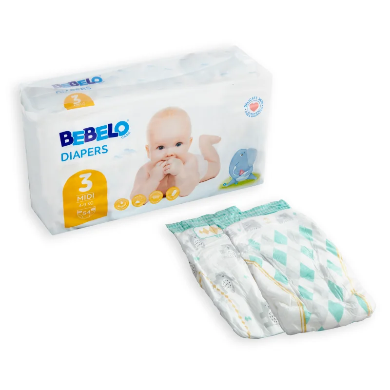 BEBELO CARE Plienky 3 Midi 1×54 ks, plienky