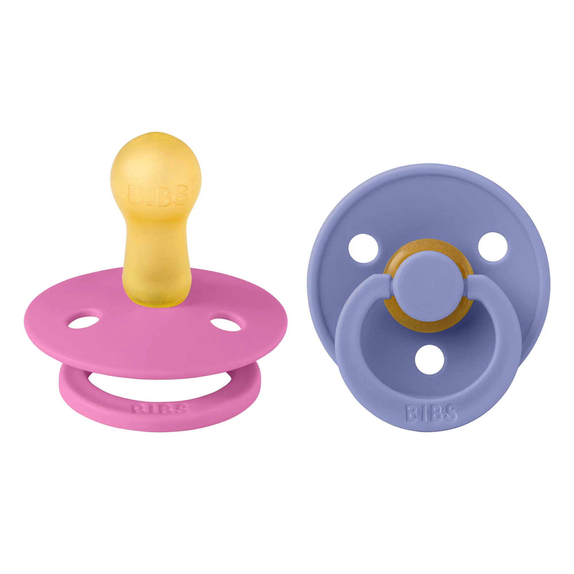 BIBS Colour cumlíky z prírodného kaučuku 2ks veľkosť 2 - Bubblegum / Peri