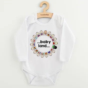 Detské body s potlačou Ľudový vzor červené srdiečko, vel. 80 (9-12m)