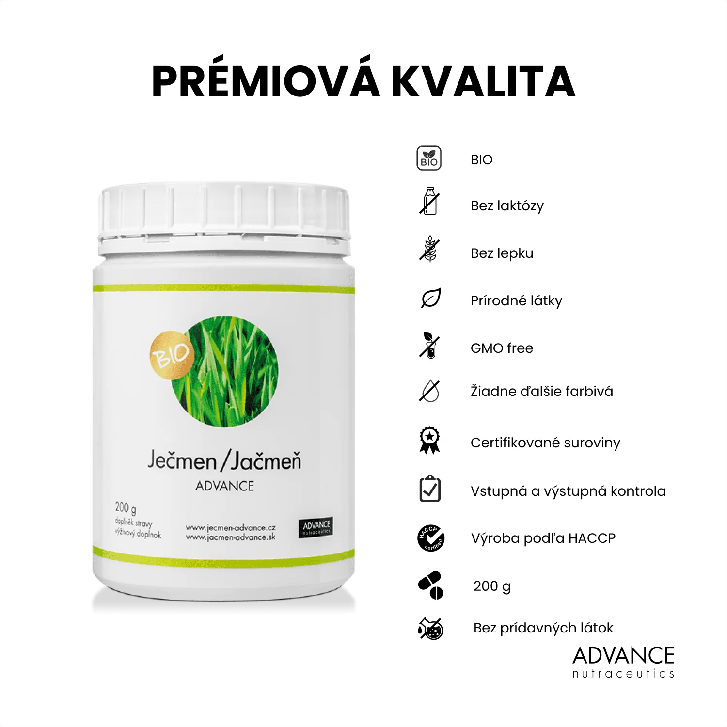 ADVANCE Jačmeň BIO 200 g 1×200 g, výživový doplnok