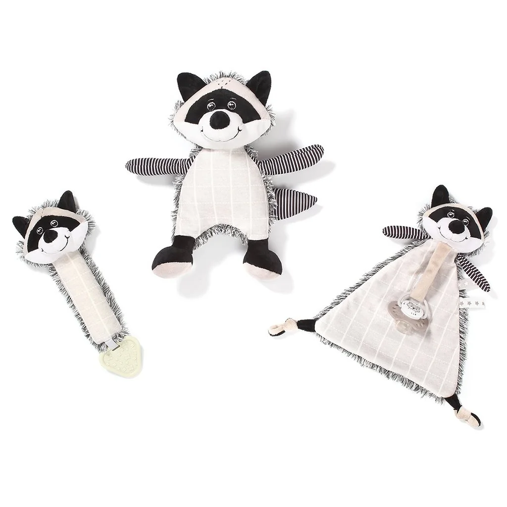Uspávačik Baby Ono Otter Racoon Rocky s pútkom pre cumlík ,