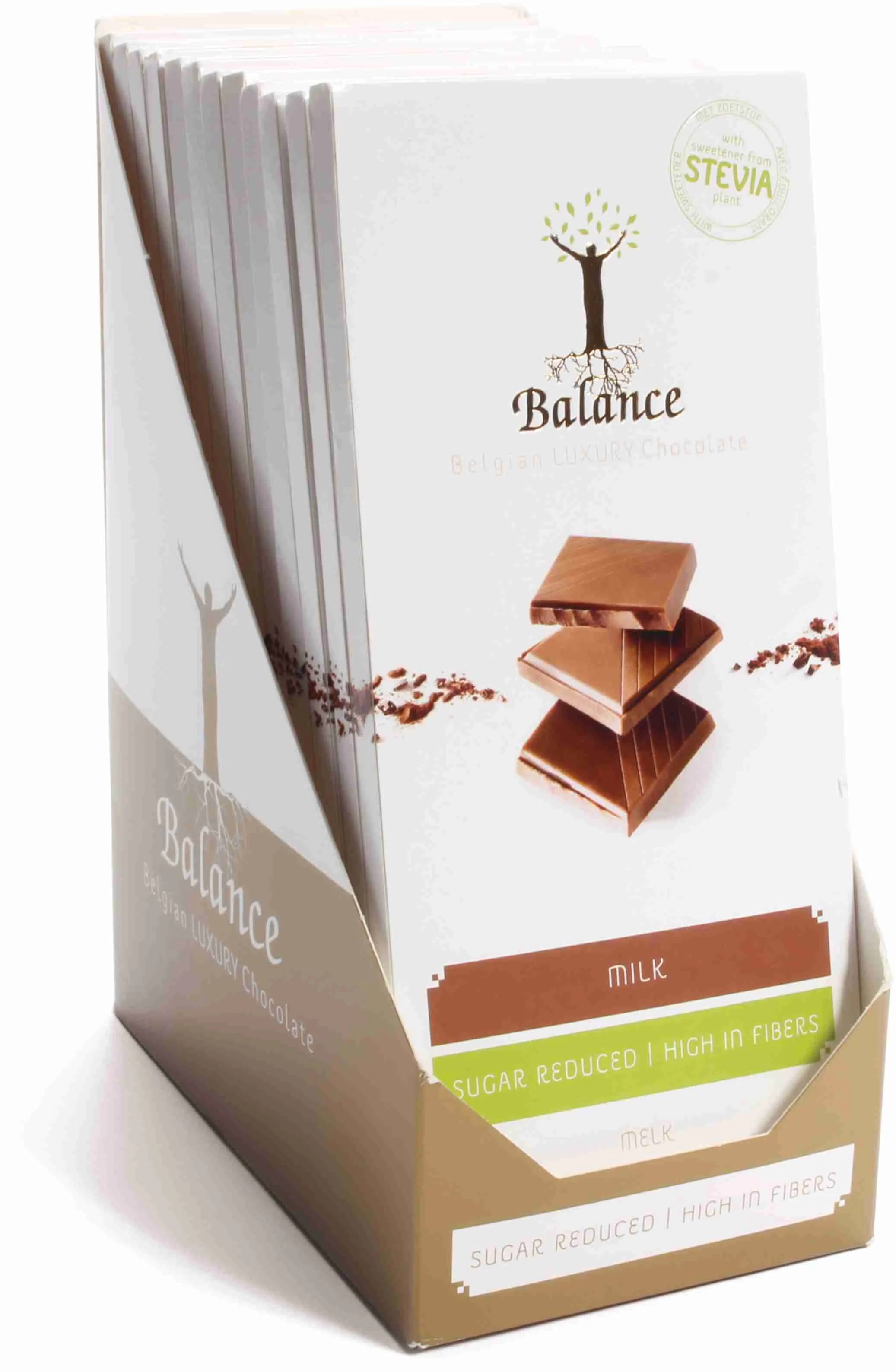 Čokoláda Balance STÉVIA mliečna, bez pridaného cukru 85 g 1×85 g, čokoláda s prírodným sladidlom