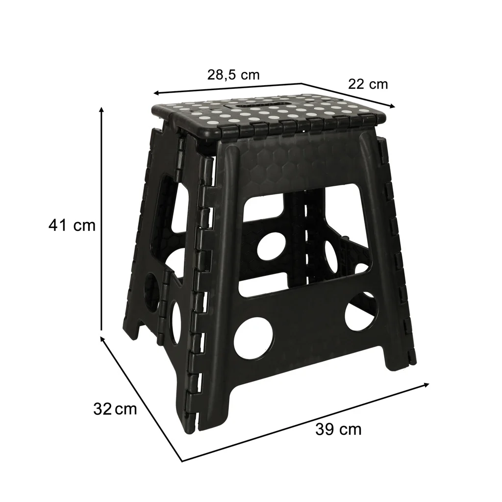 Skladacia stolička stupienok – 39,5 cm, čierna