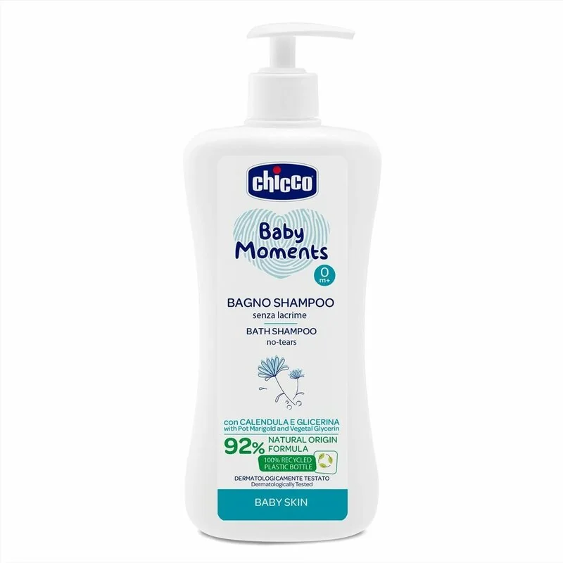 CHICCO Šampón na vlasy a telo s dávkovačom Baby Moments 92 % prírodných zložiek 500 ml 1×500 ml