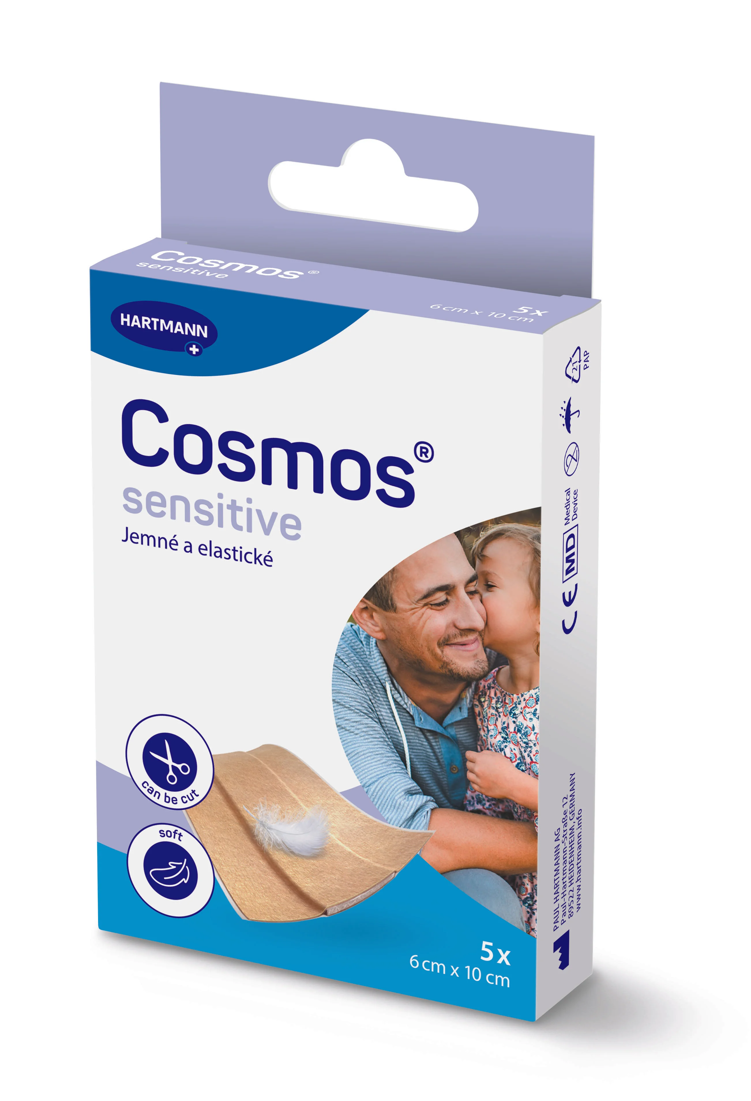 Cosmos sensitive silicone, nedelená ultra jemná náplasť, 6 x 10 cm 1 ks