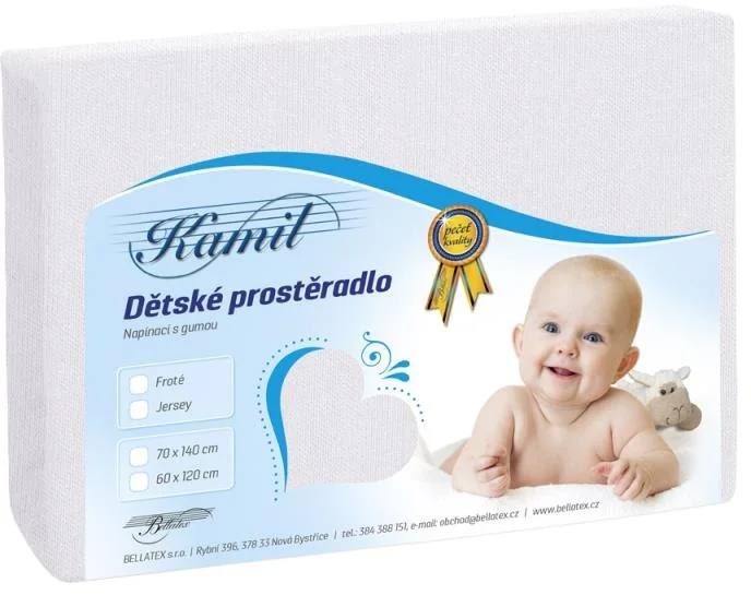 Detské prestieradlo JERSEY 70x140 001 biela J2 1×1 ks, detské prestieradlo