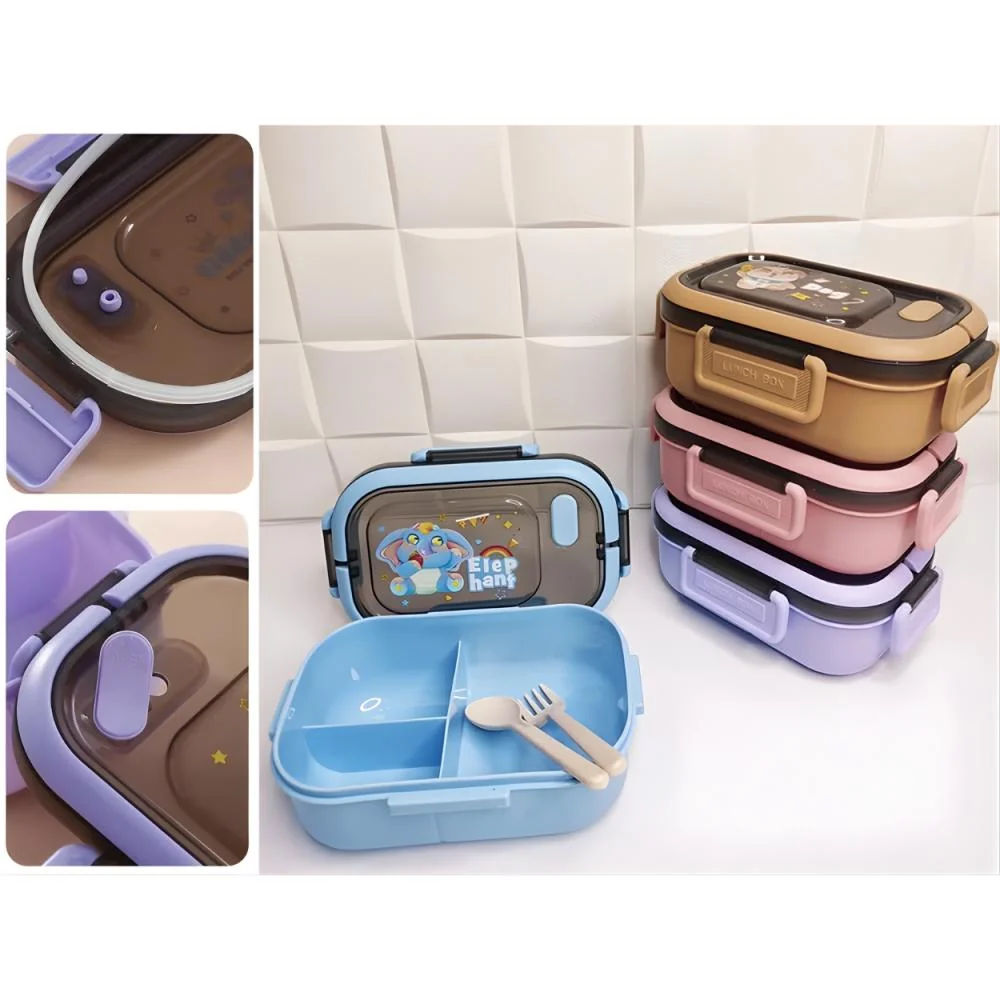 Lunchbox s priehradkami a príborom Fialová/zajačik