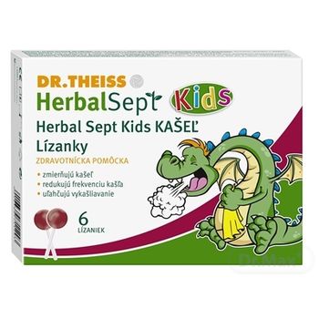Dr.Theiss HerbalSept Kids KAŠEĽ 1×6 ks, lízanky na kašeľ