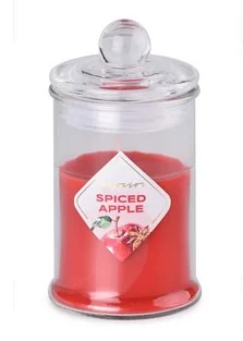 Emocio Sklo 60×112 mm so skleneným viečkom Spiced Apple vonná sviečka 1×1 ks, vonná sviečka