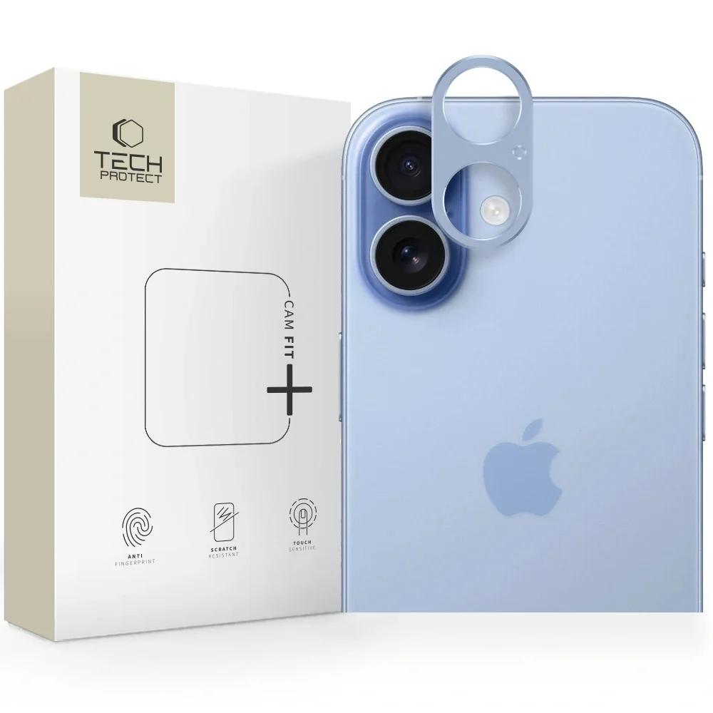 Tech-Protect CamAlloy Fit ochranné sklo na kameru na iPhone 17, modré