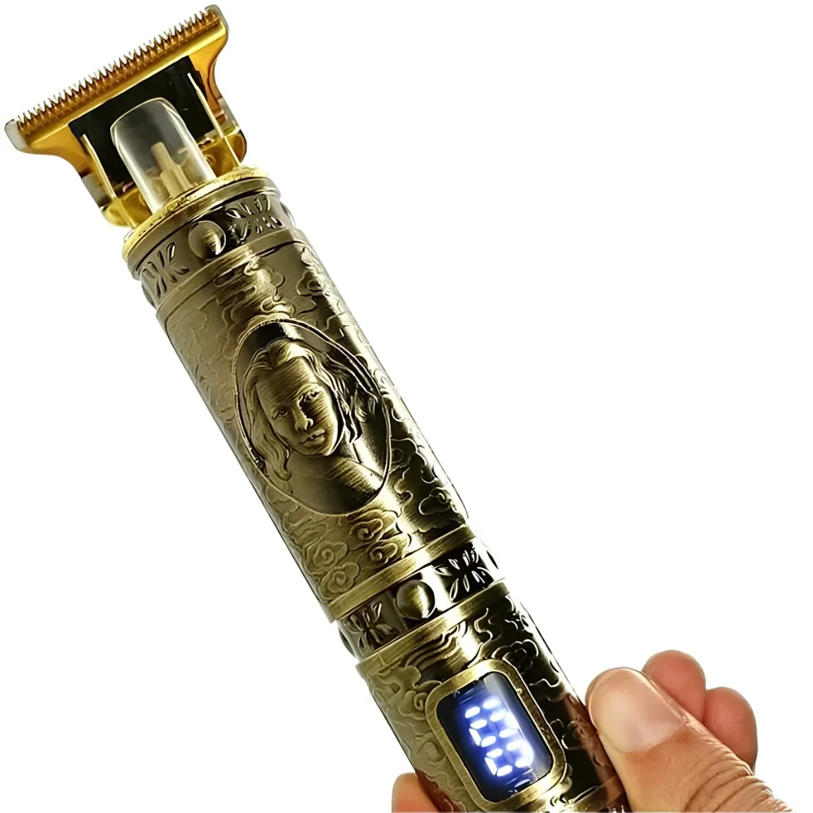 Elektrický strojček na vlasy s USB nabíjaním Basketball - Zlatohnedá