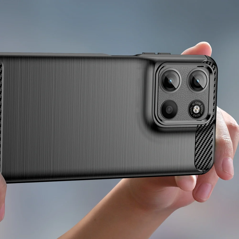 Tech-Protect Carbon kryt na Motorola Moto G15 / G15 Power, čierny