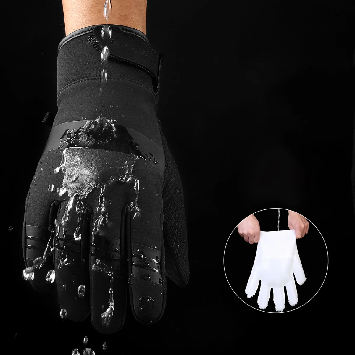 MG Nylon Sports rukavice na ovládanie dotykového displeja M, čierne