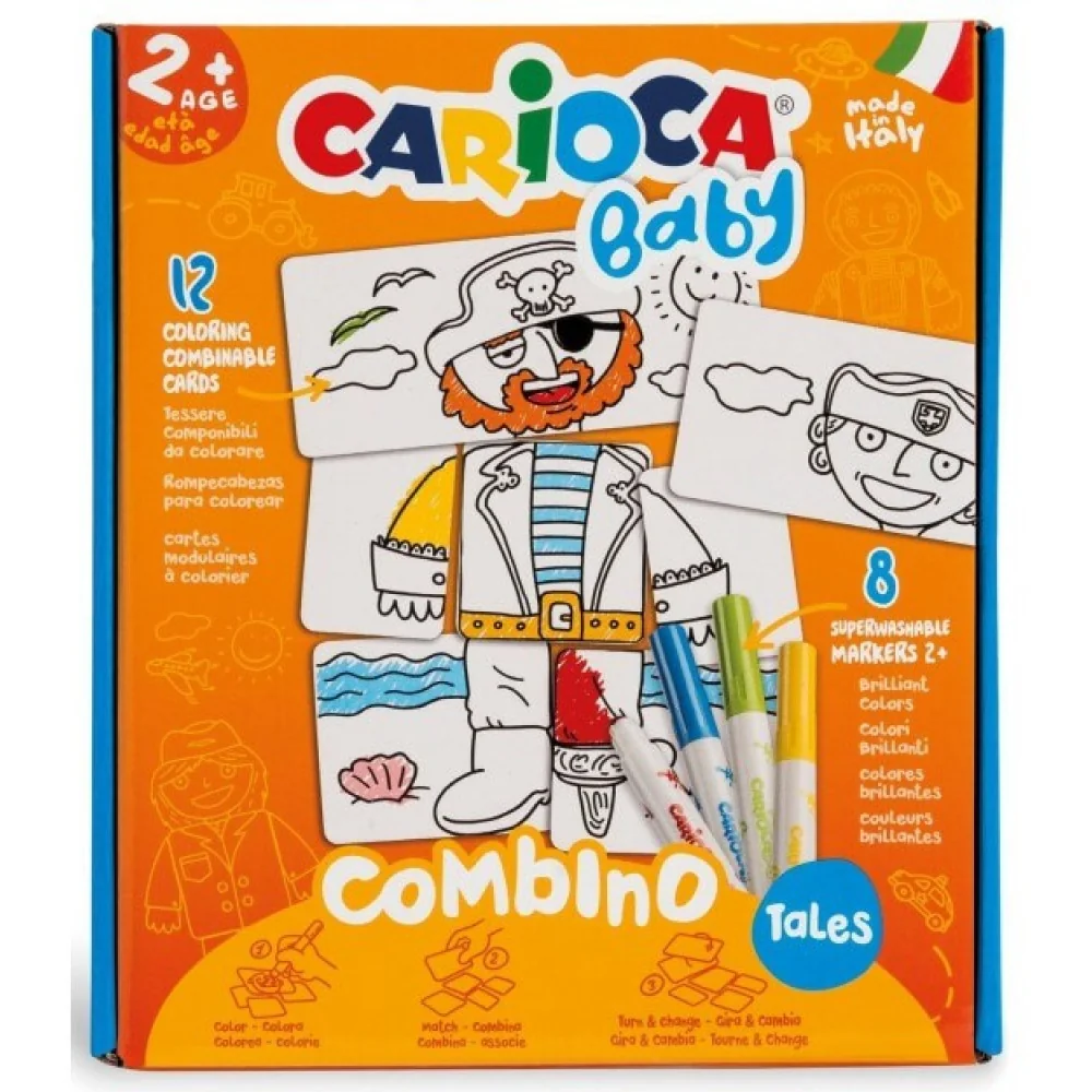 BABY CoMbino vyfarbovacie kombinovateľné kartičky - príbehy -CARIOCA