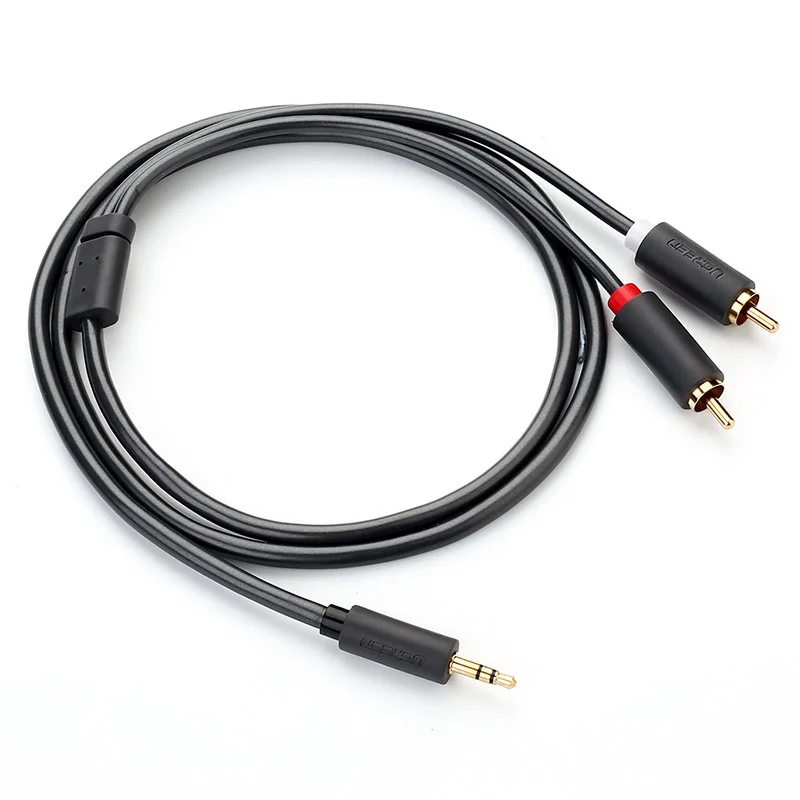 Ugreen AV102 audio kábel 3.5mm mini jack / 2RCA 1.5m, čierny
