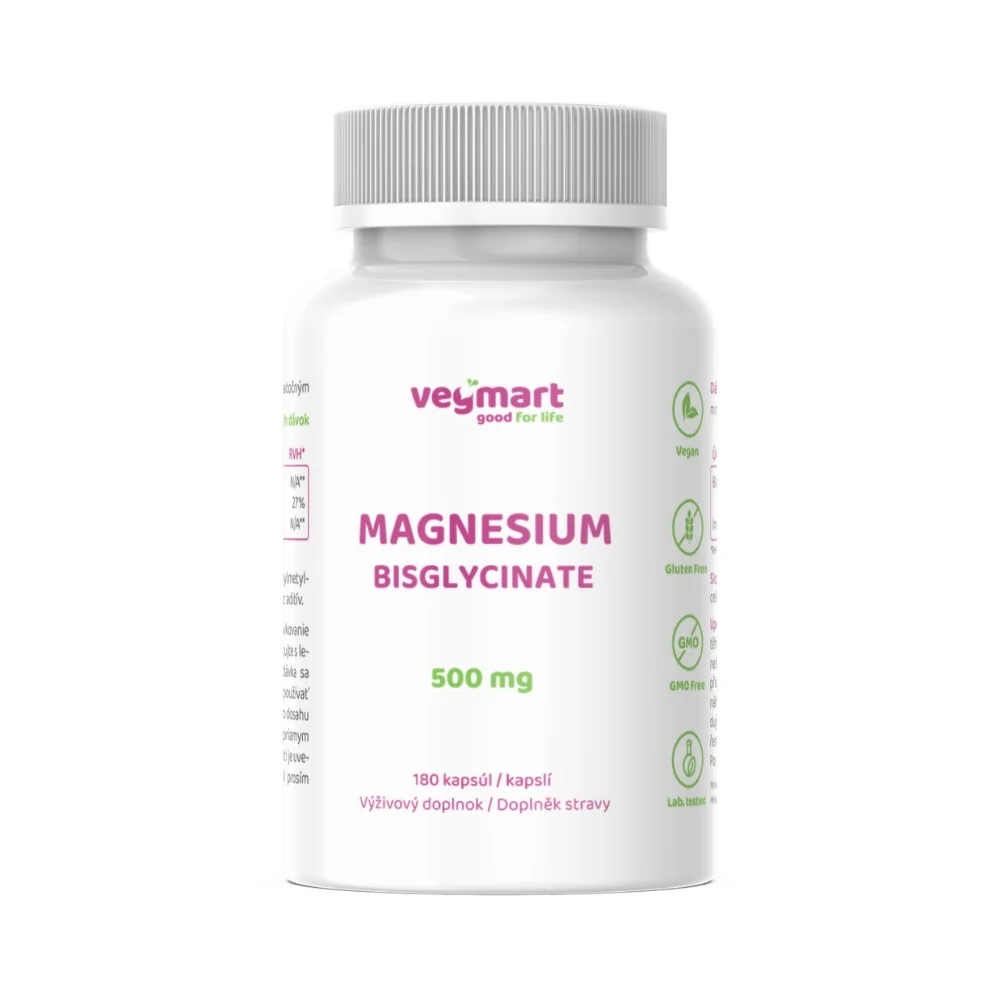 Vegmart Magnézium Bisglycinát 500 mg, 180 kapsúl
