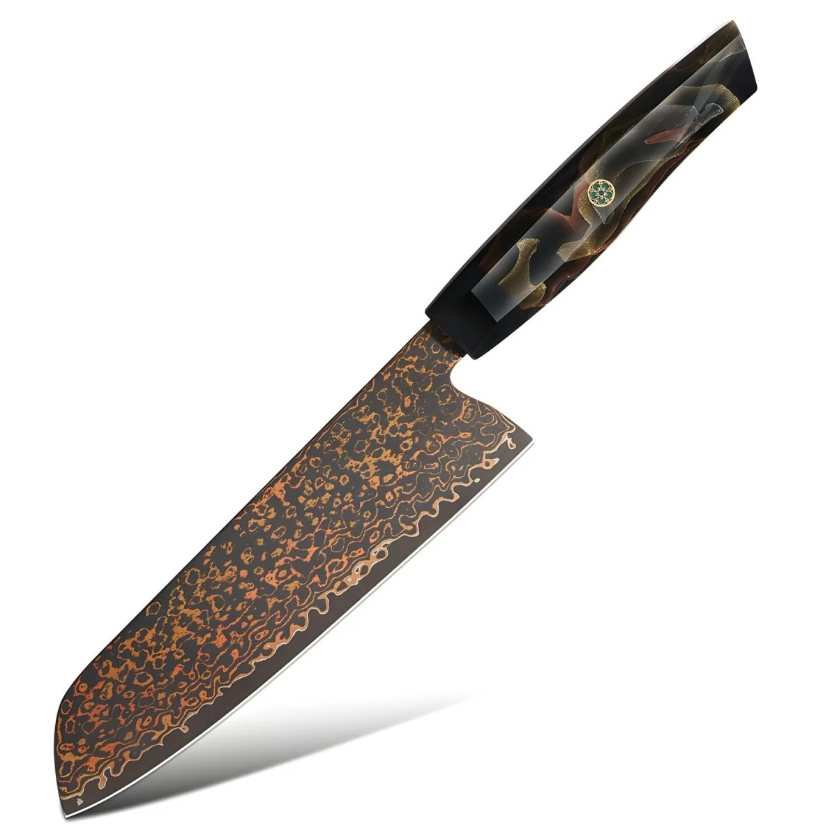 Damaškový kuchynský nôž Kurogane-Santoku 1 x 1 ks, čepeľ 37-vrstvová
