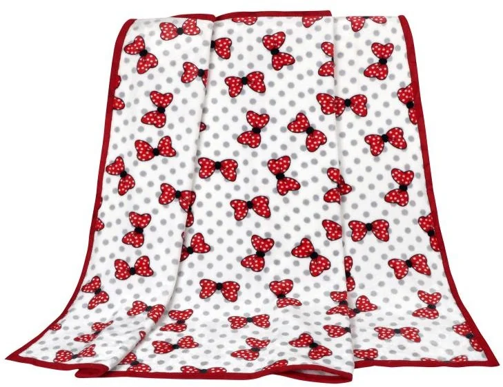 Detská deka ELLA 1005/155 75x100cm červené mašle 1×1 ks, deka pre deti