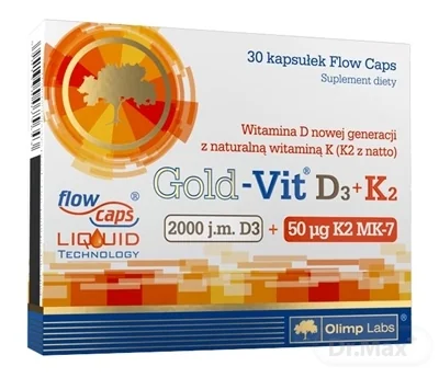 Gold-Vit D3+K2 1×30 cps, výživový doplnok