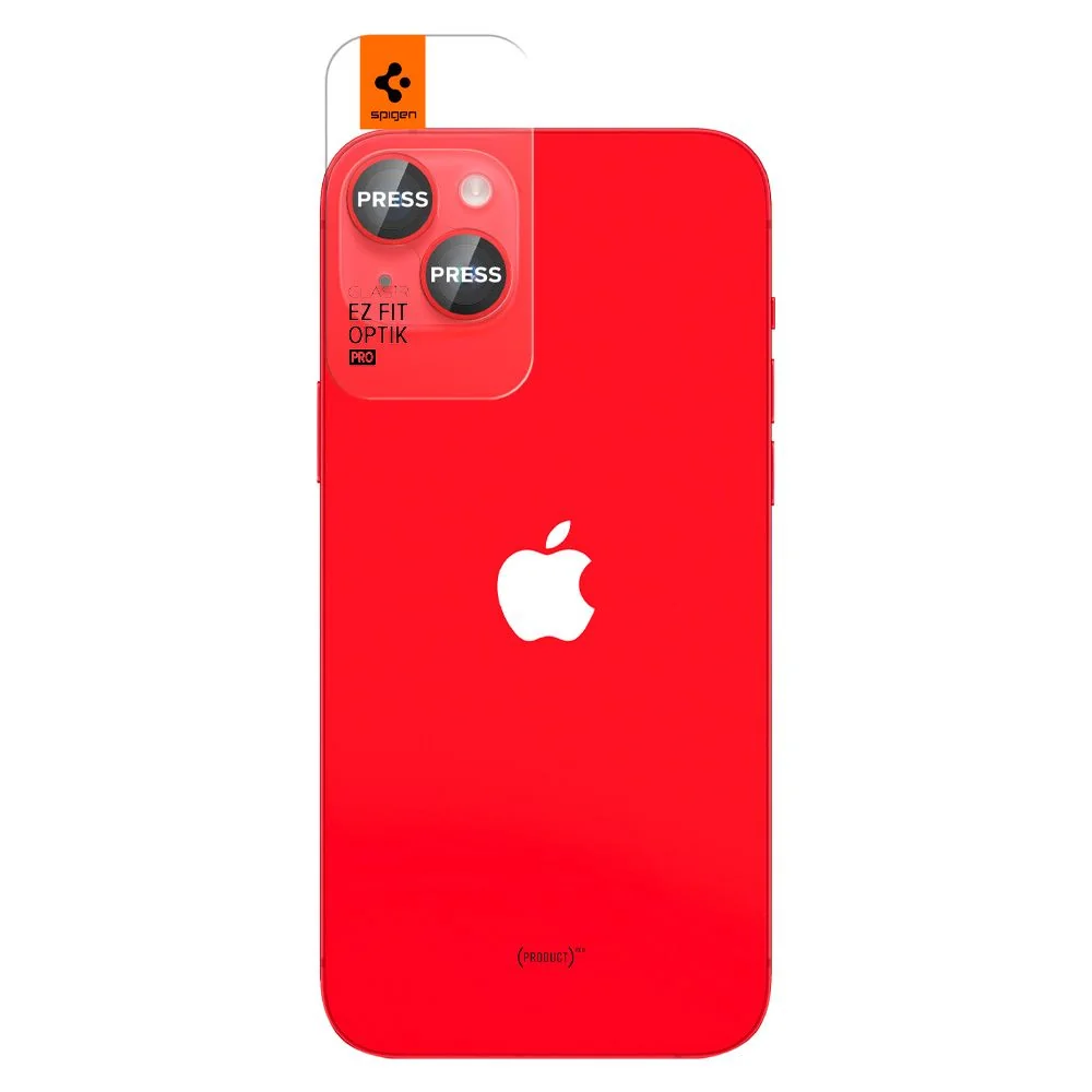 Spigen Ez Fit Optik 2x ochranné sklo na kameru na iPhone 14 / 14 Plus / 15 / 15 Plus, červené / 15 / 15 Plus, červené