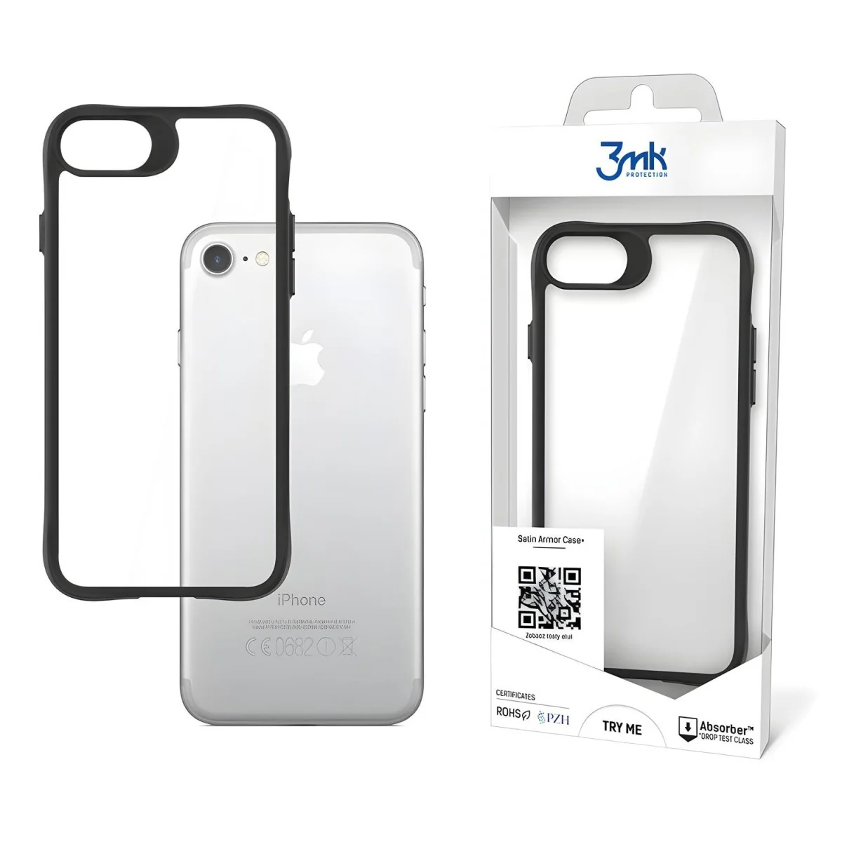 Satinové puzdro pre iPhone 6 - Čierna