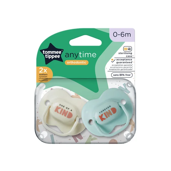 Tommee Tippee Cumlík silikón AnyTime 0-6m, 2 ks - viac farebných variant 1×2 ks, silikónový cumlík