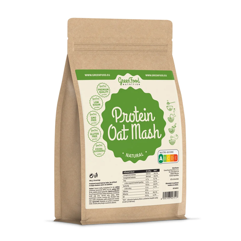 GreenFood Nutrition Protein Oat Mash natural 1×500 g, proteínová kaša
