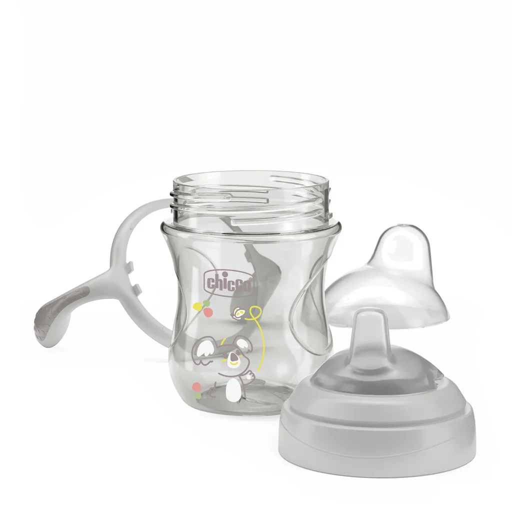 CHICCO Hrnček Transition učiaci s držadlami grey, 4m+ 1x1 ks