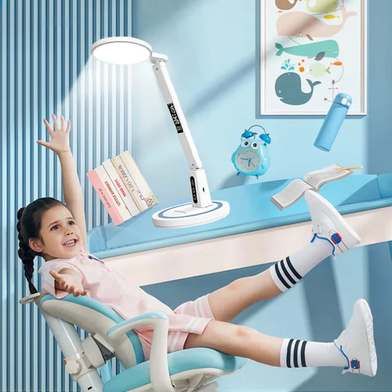 MG DL-02 bezdrôtová stolná lampa s digitálnymi hodinami, biela