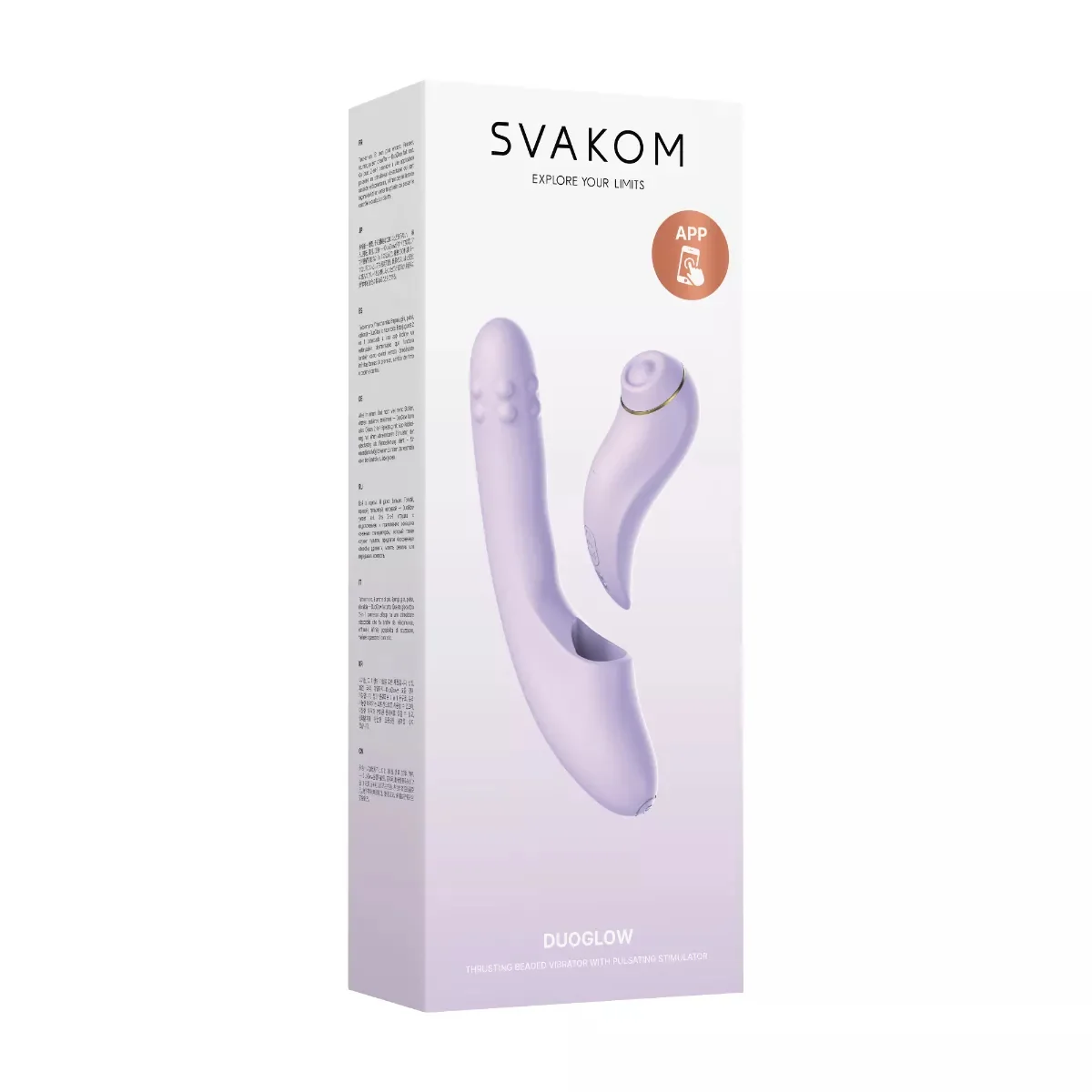 DuoGlow rotačný vibrátor s odnímateľným stimulátorom a aplikáciou (19,6 cm)