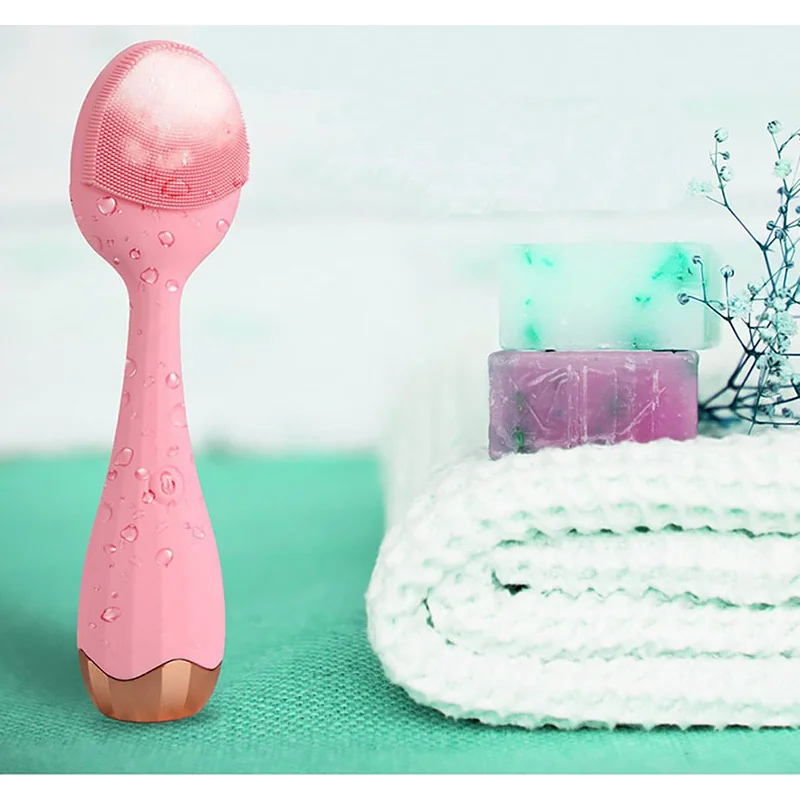 Sónická kefka na čistenie a masírovanie tváre FACIAL CLEANSING MASSAGER AE-619 PINK