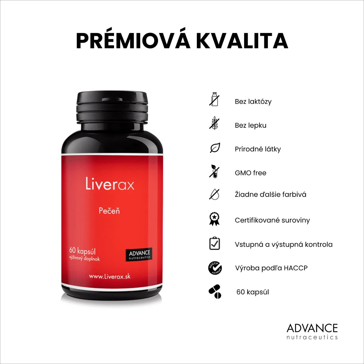 ADVANCE Liverax 60 kapsúl - pečeň 1×60 cps, výživový doplnok
