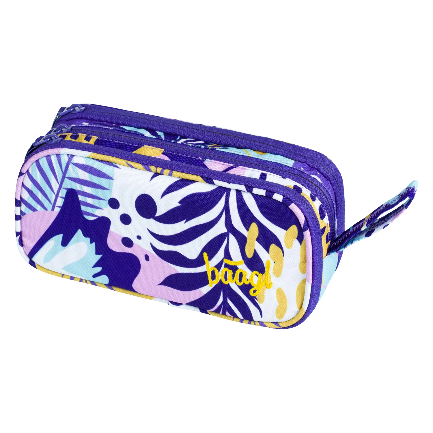 Baagl študentský peračník Etui Violet, 3 zipsové komory fialový, okrúhly