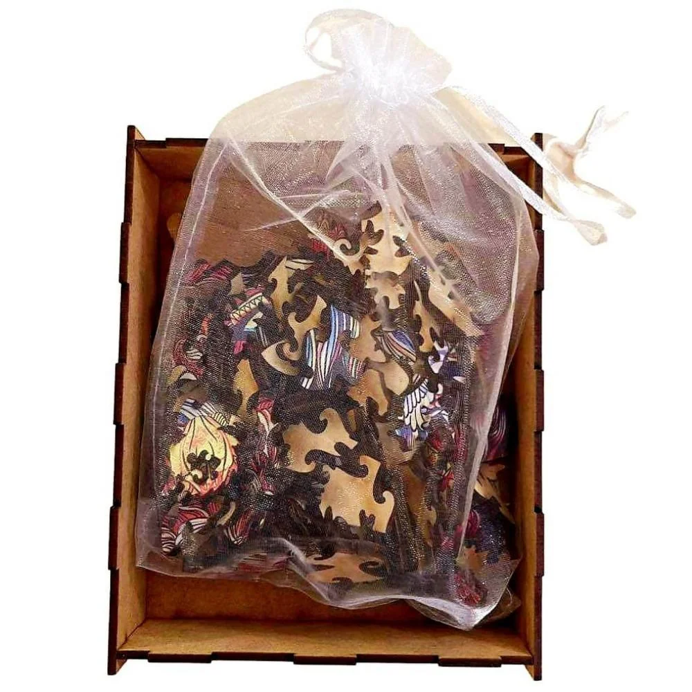 Drevené puzzle Tiger/M 107 dielikov, veľkosť M