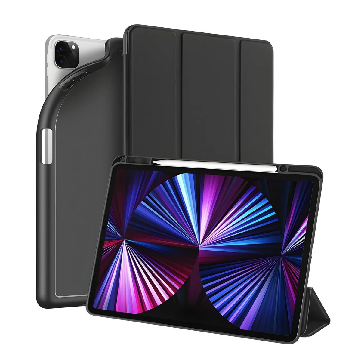 Osom TPU gélový kryt na tablet s viacuhlovým stojanom Čierna, 1 x 14877