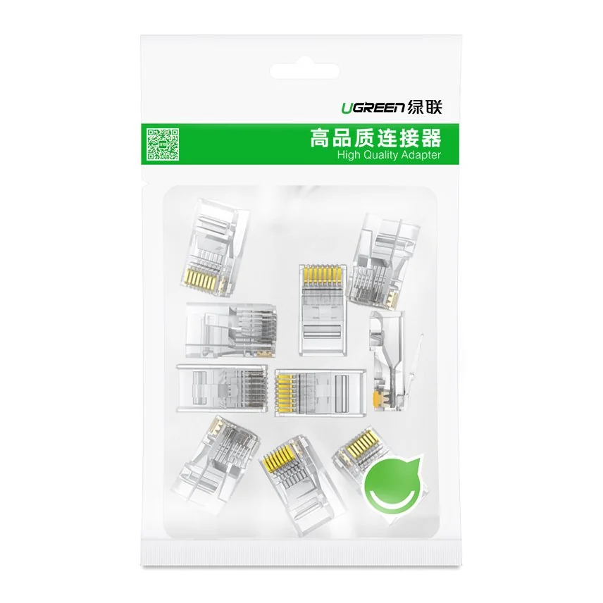 Ugreen 10x konektor RJ45 8P8C Cat6, priesvitný