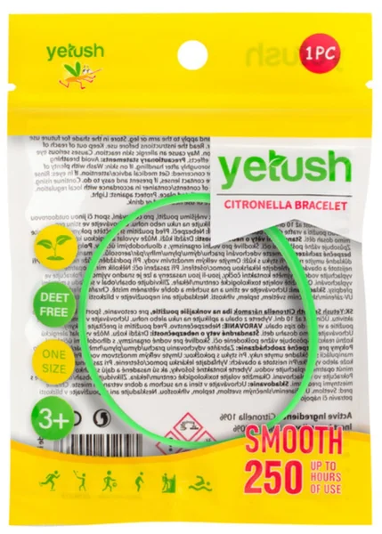 Yetush Smooth Citronella Náramok s citronelou - Zelený 1×1 ks, náramok proti komárom