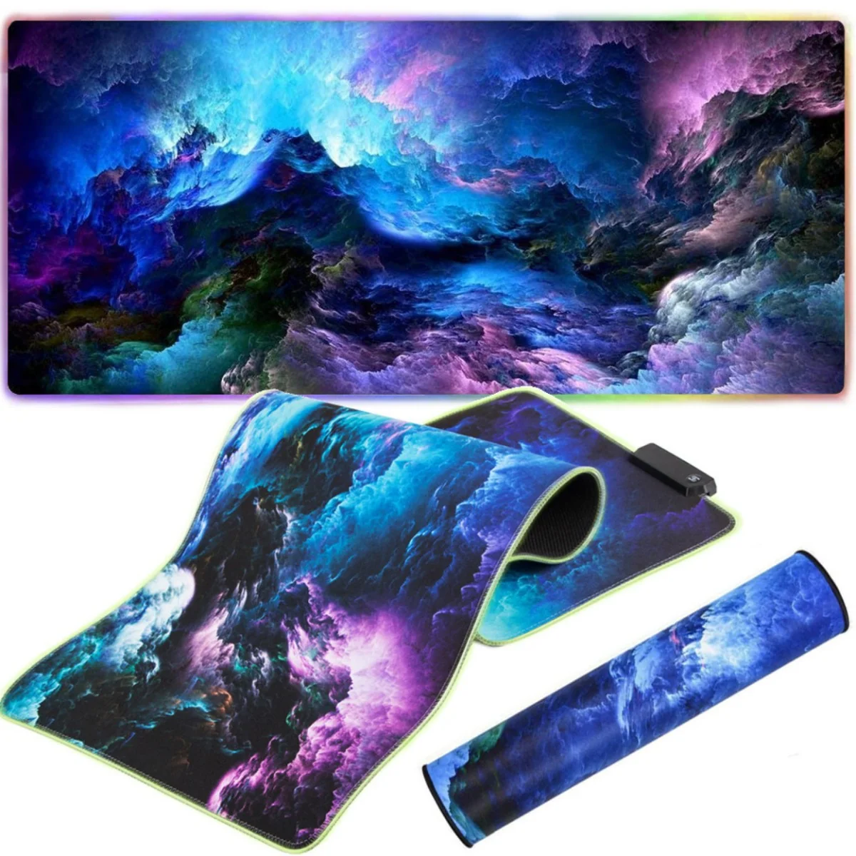 Herná RGB podložka pod myš 80x30 cm